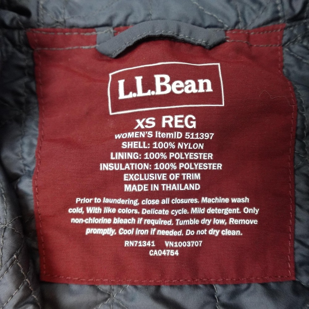 LL Bean Jacket Womens XS Multicolor Colorblock Hooded Insulated Anorak Half Zip - Picture 5 of 11